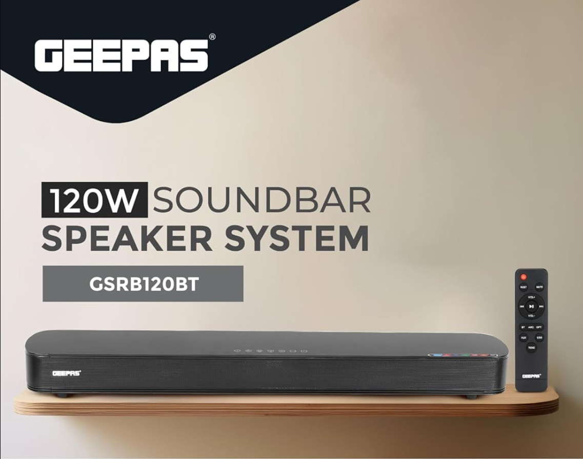 ساندبار پرتابل ۱۲۰ وات جیپاس مدل Geepas GSRB120BT - شرکتی