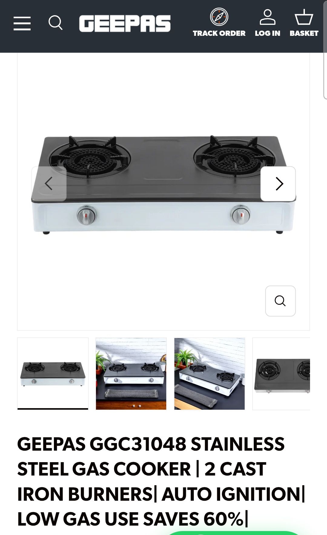اجاق گاز دو شعله جیپاس مدل  GGC31048