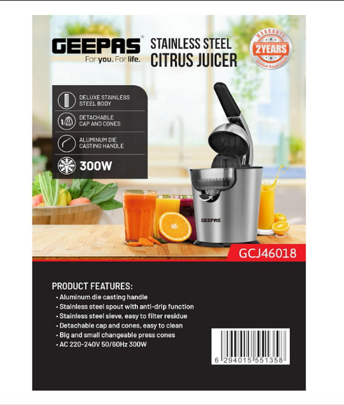 آبمرکباتگیر حرفهای Geepas مدل GCJ46018 (بدنه استیل)