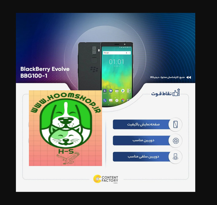 گوشی موبایل بلک بری مدل Evolve دو سیم کارت ظرفیت 64 گیگابایت
