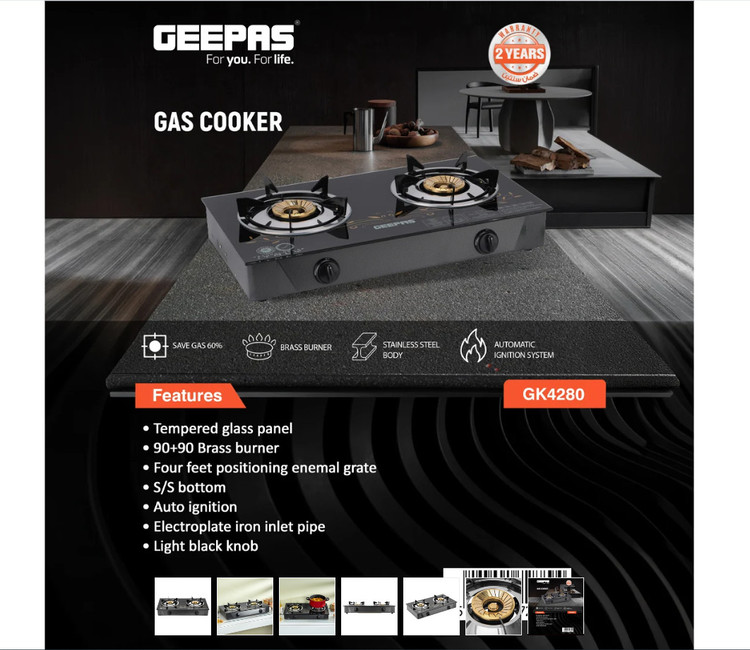 اجاقگاز دو شعله رومیزی جیپاس (Geepas) مدل GK4280