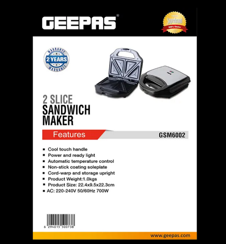 اسنک و ساندویچ ساز جیپاس مدل GSM6002