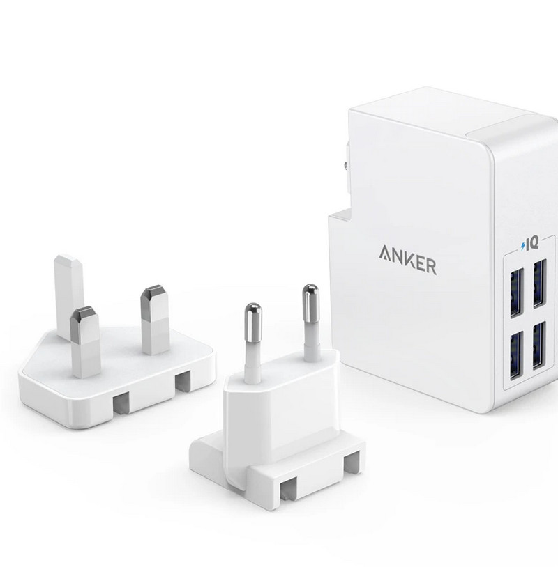 شارژر دیواری انکر Anker PowerPort 4 Lite — ۲۷ وات، ۴ پورت USB-A