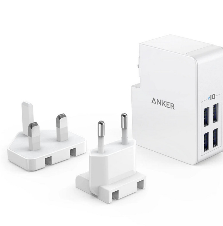 شارژر دیواری انکر Anker PowerPort 4 Lite — ۲۷ وات، ۴ پورت USB-A